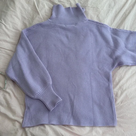 Zesica V-Neck Purple Ribbed Knit Lapel Collar Sweater - Picture 11 of 12